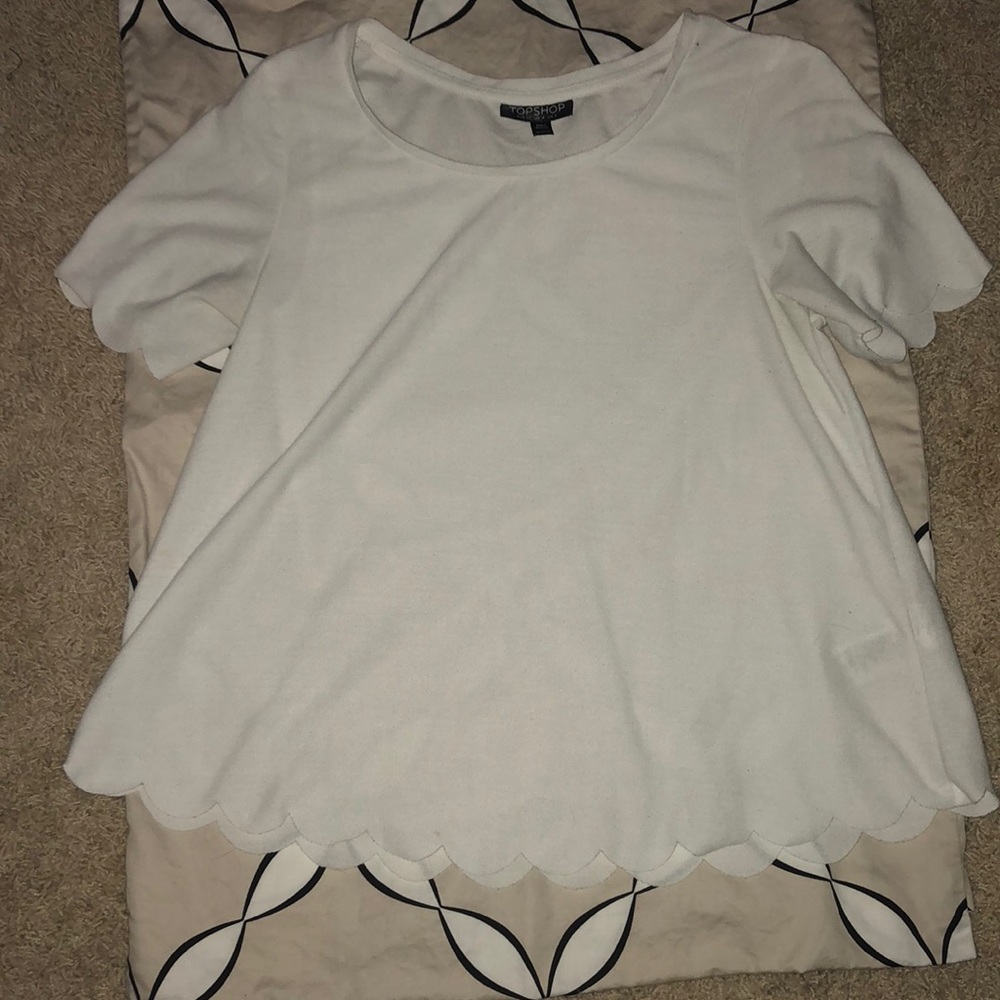 Top Shop white scallop shirt